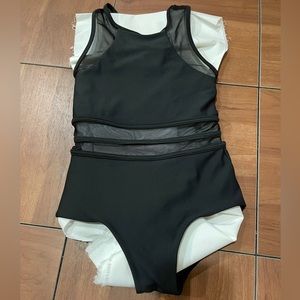 Five Dancewear black mesh leotard